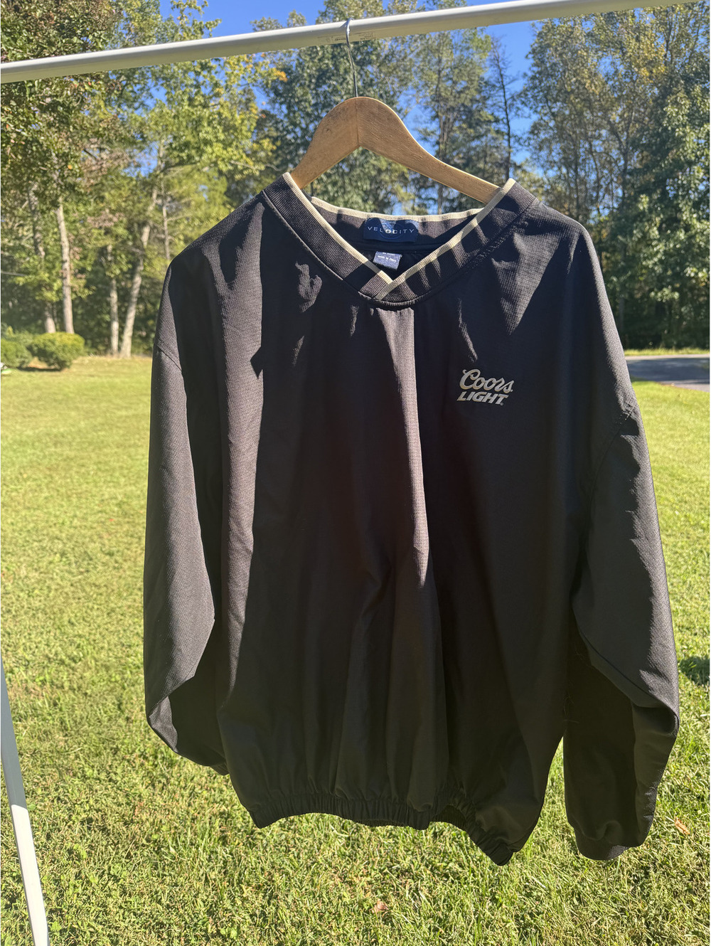 Velocity Coors Light Black Pullover Windbreaker Jacket XL